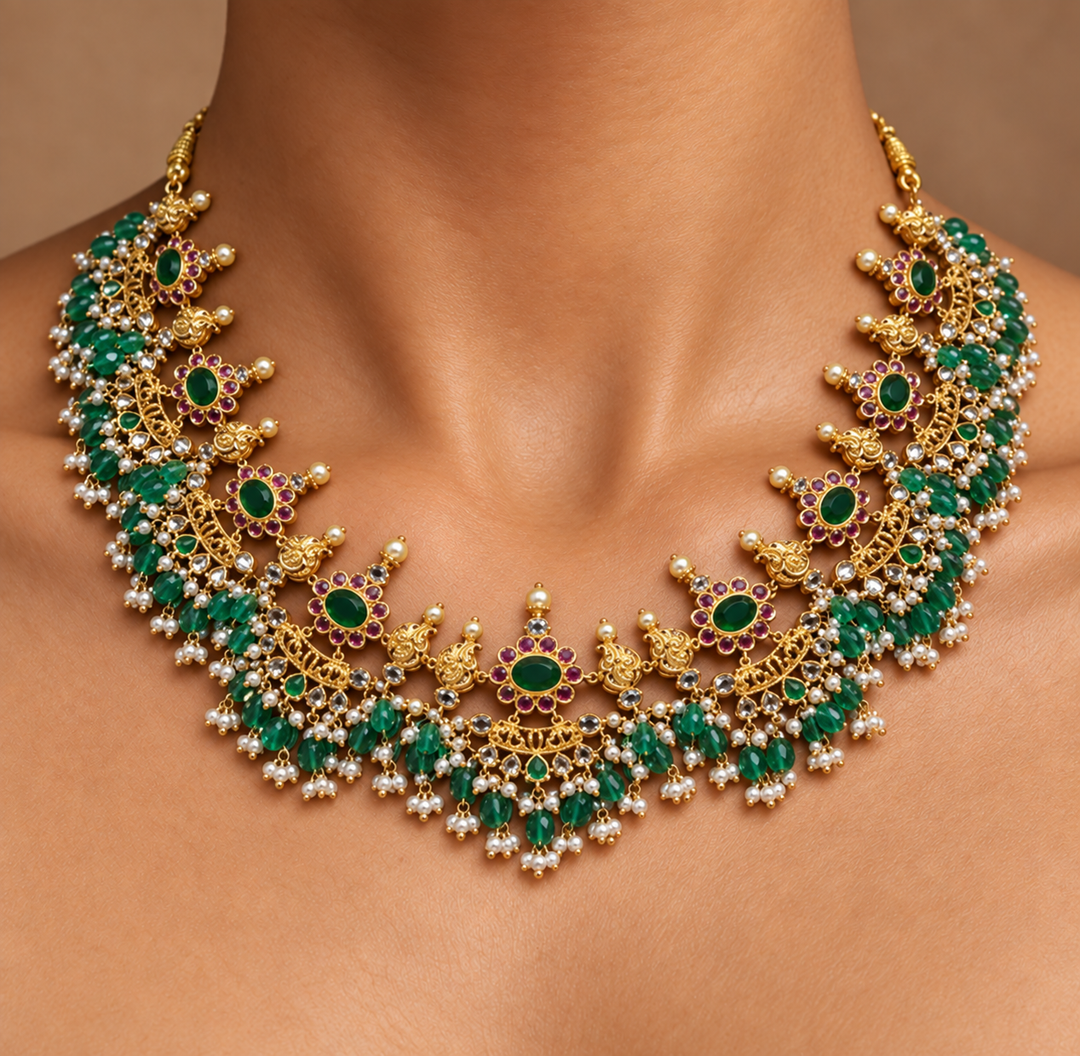 New Premium One Gram Gold Guttapusalu Necklaces