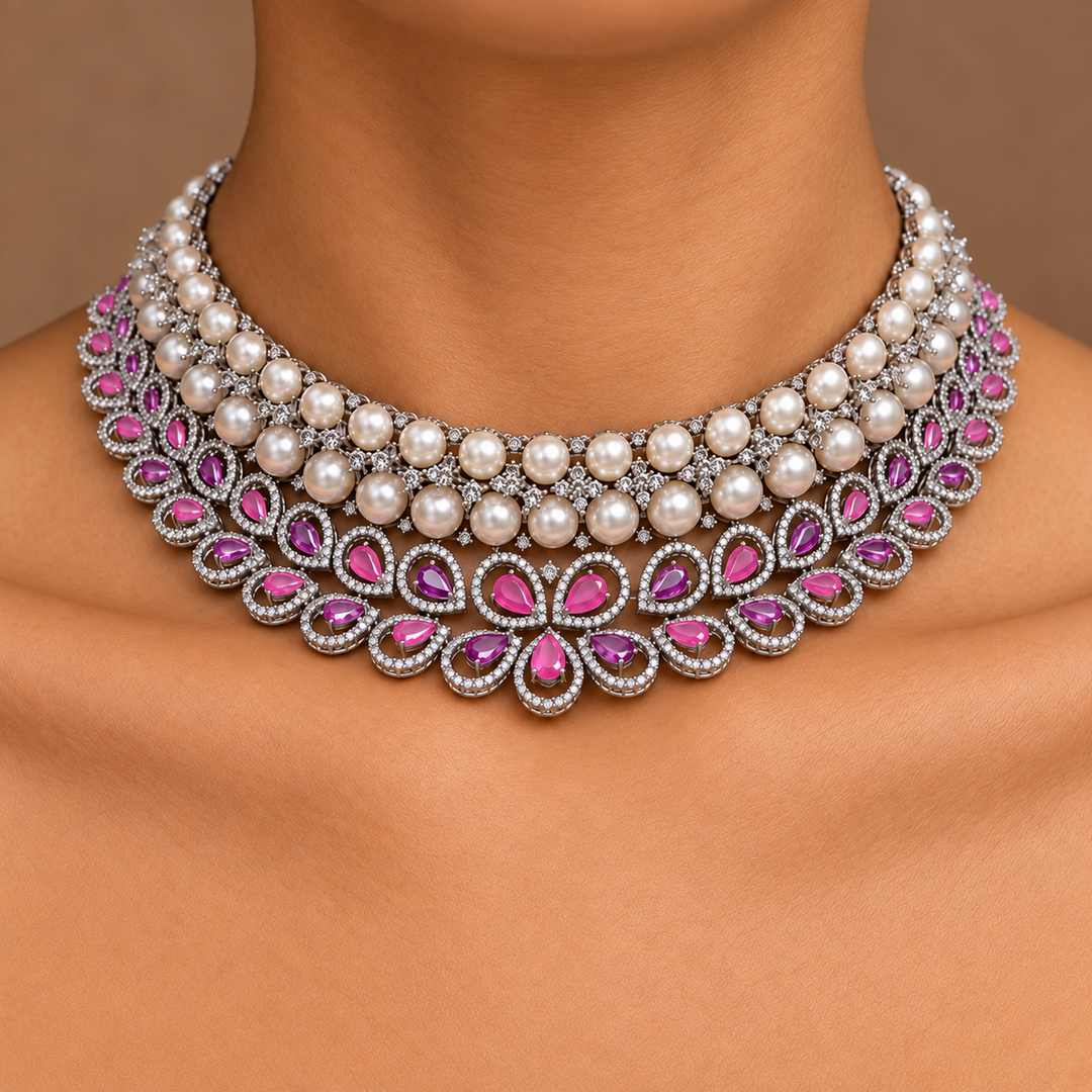 New Premium One Gram Gold CZ Choker