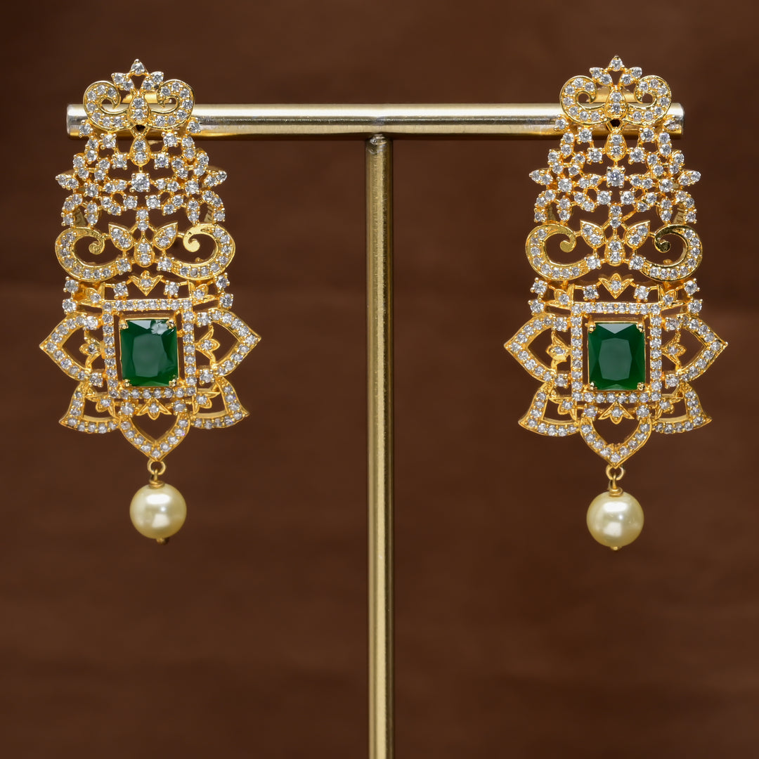 CZ Gold Finish Earrings