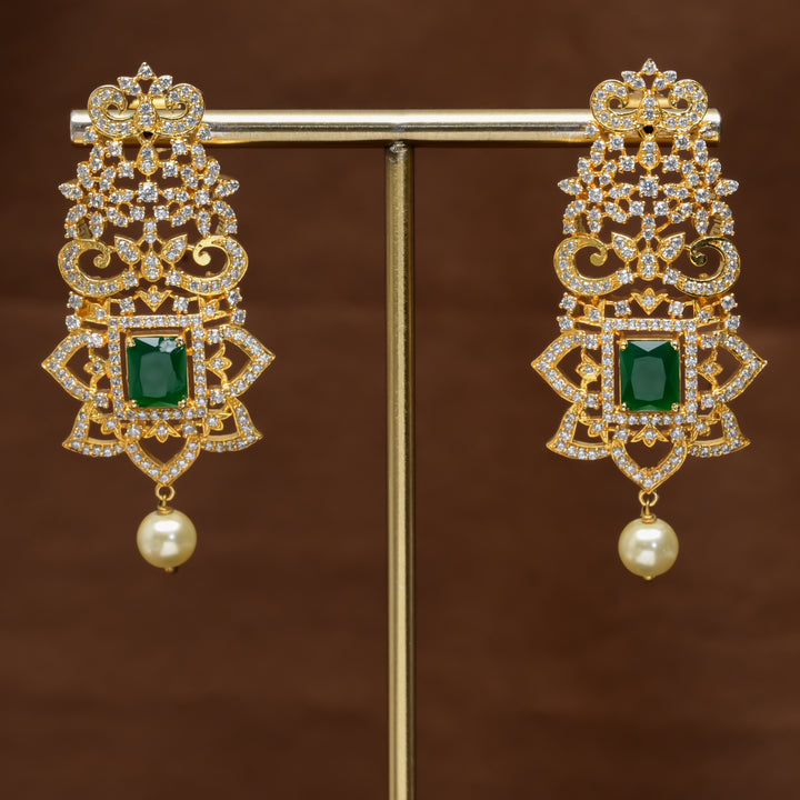 CZ Gold Finish Earrings