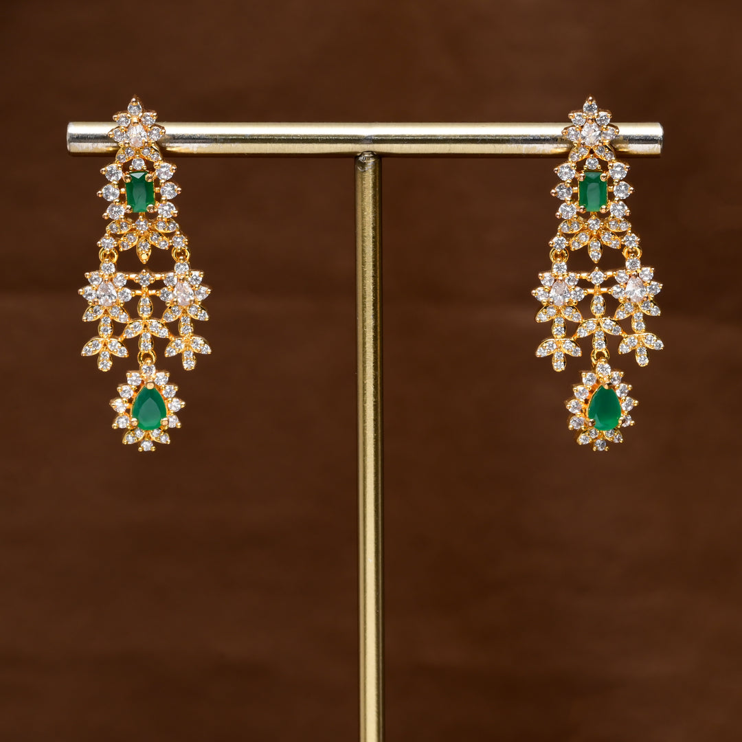 CZ Gold Finish Earrings