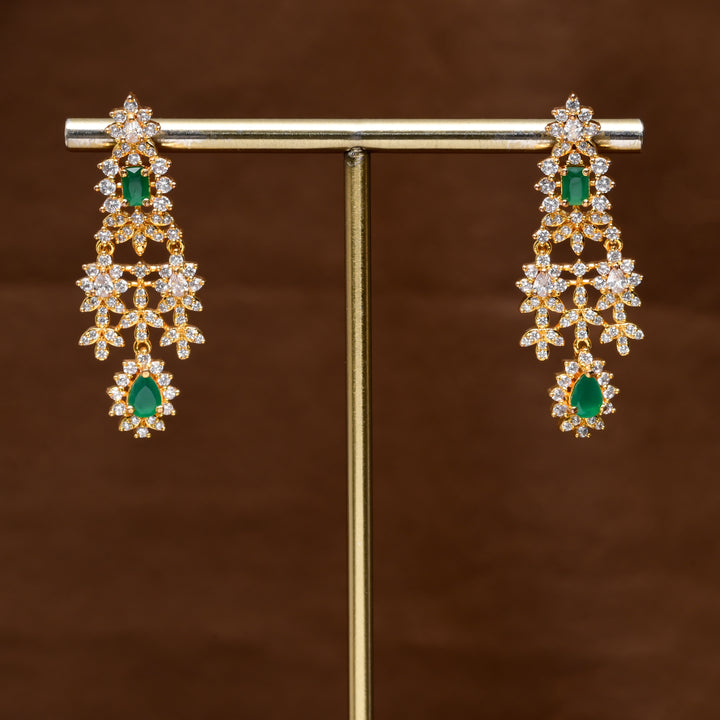 CZ Gold Finish Earrings