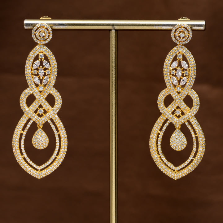 CZ Gold Finish Earrings