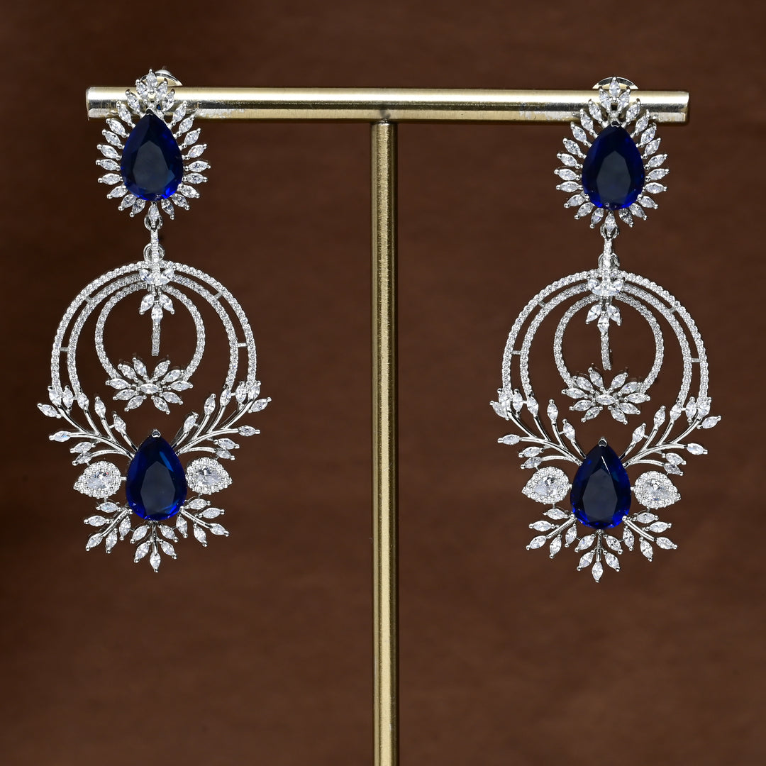 CZ White Gold Earrings