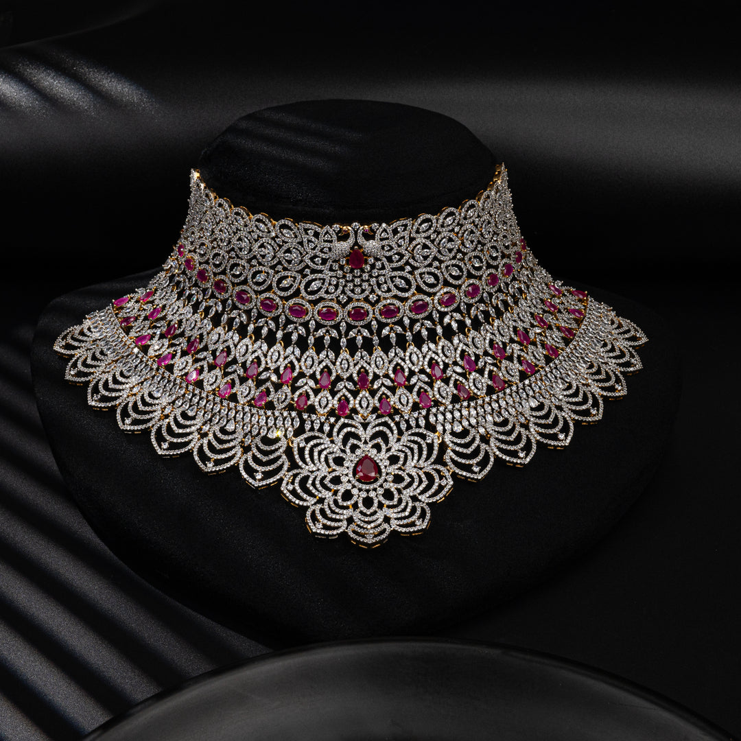 CZ Ruby Bridal Choker