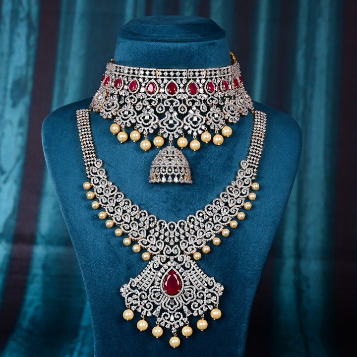 CZ Ruby Choker set