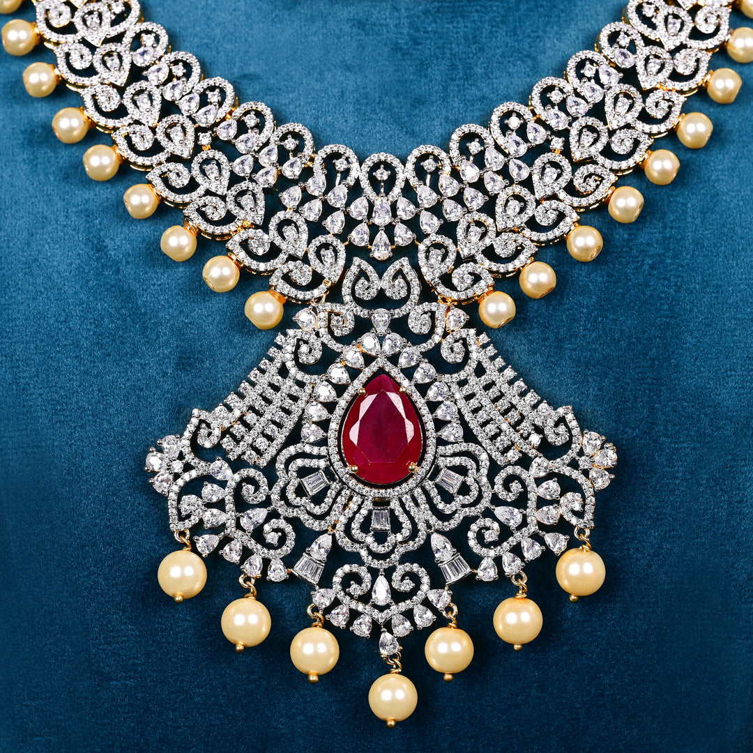 CZ Ruby Choker set