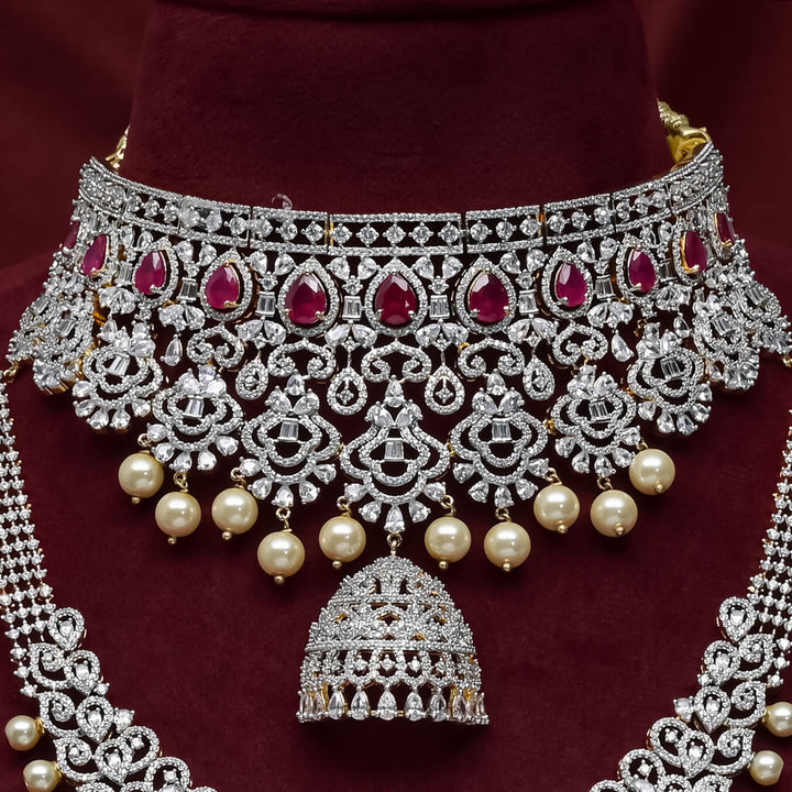 CZ Ruby Choker set