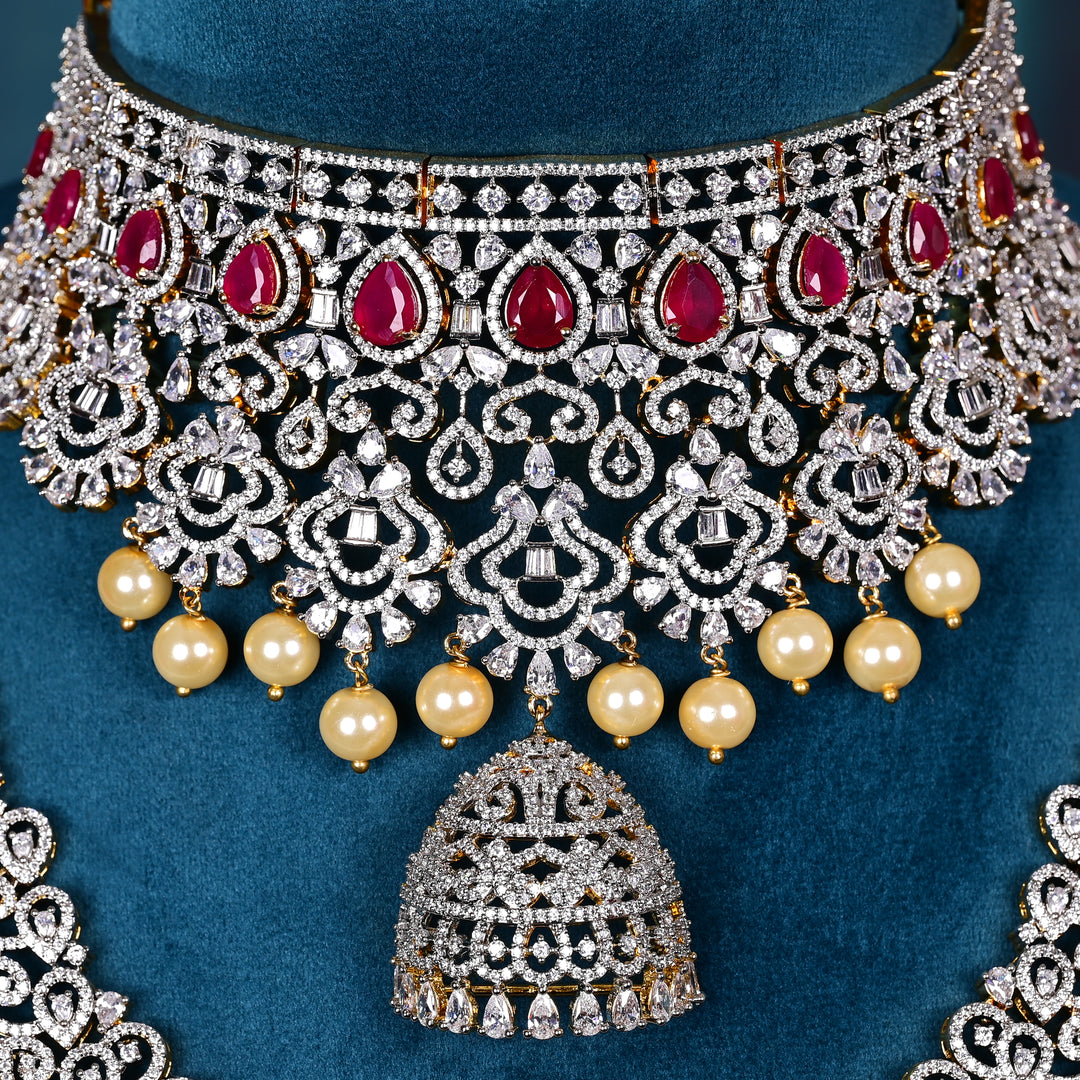 CZ Ruby Choker set