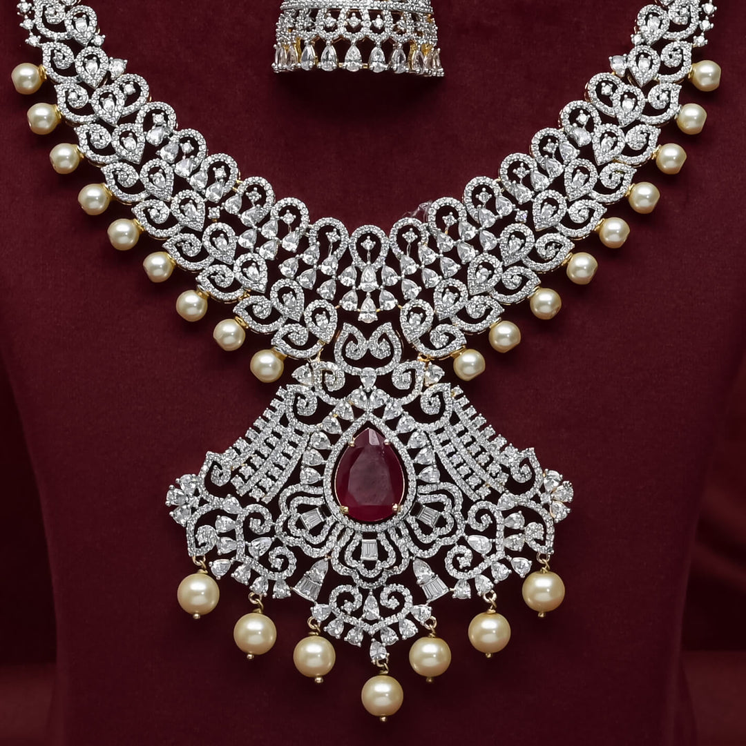 CZ Ruby Choker set