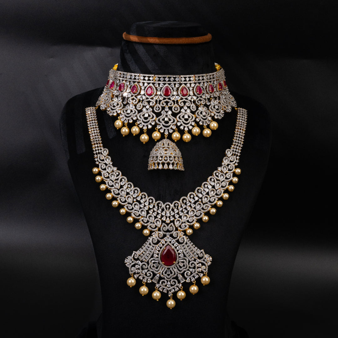 CZ Ruby Choker set