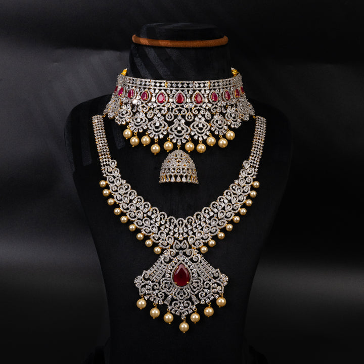 CZ Ruby Choker set