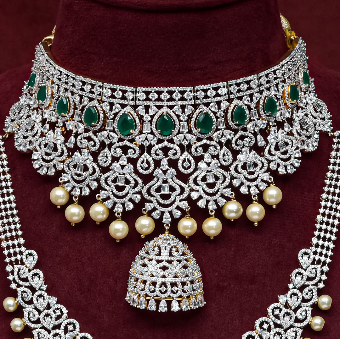 CZ Emerald Choker Set