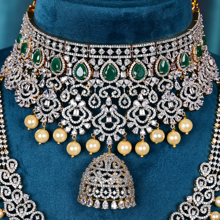 CZ Emerald Choker Set