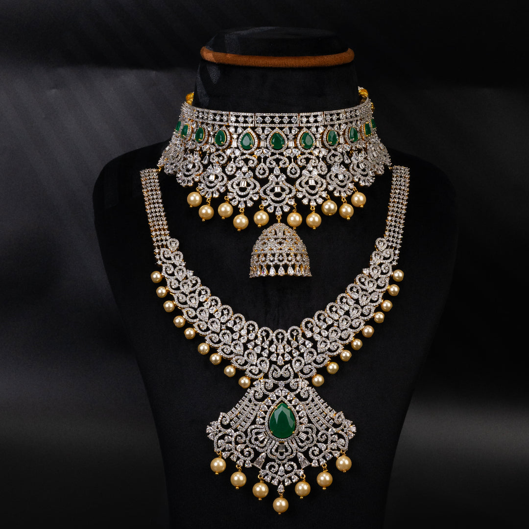 CZ Emerald Choker Set