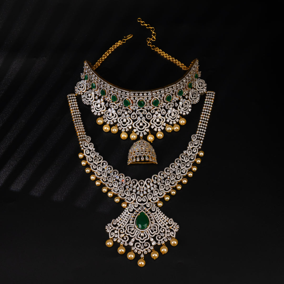 CZ Emerald Choker Set