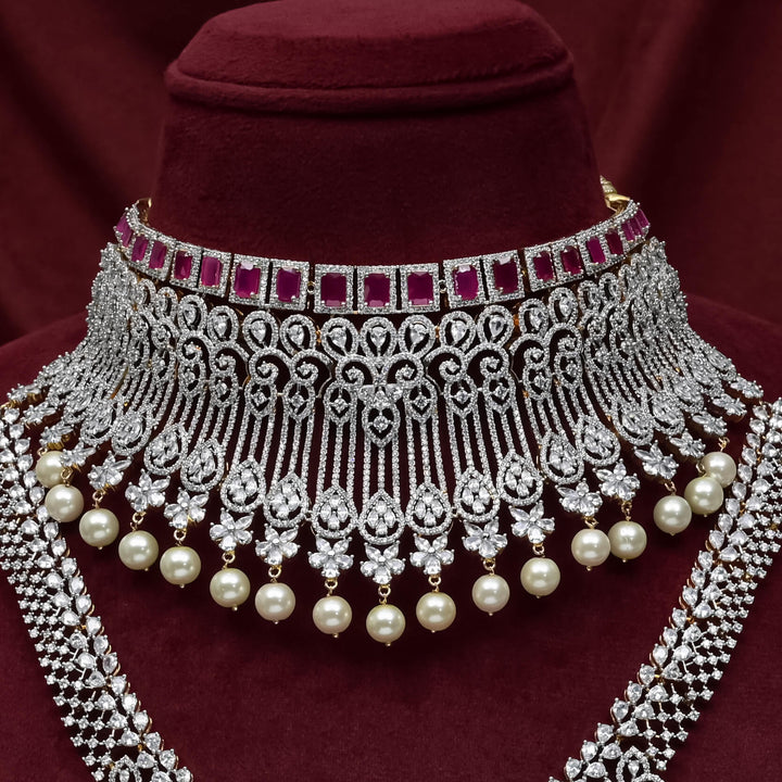 CZ Ruby Choker Set