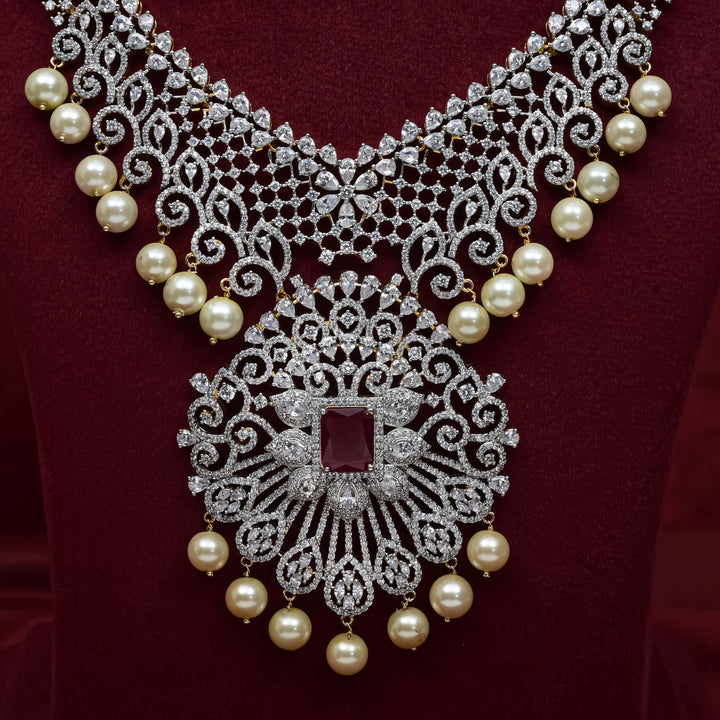 CZ Ruby Choker Set