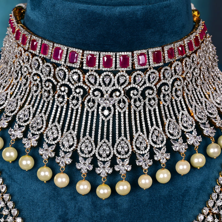 CZ Ruby Choker Set