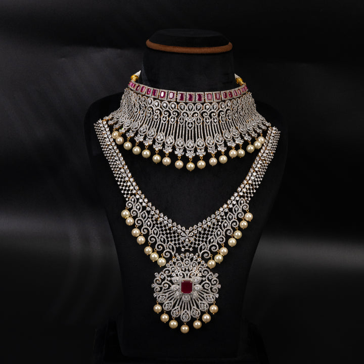 CZ Ruby Choker Set
