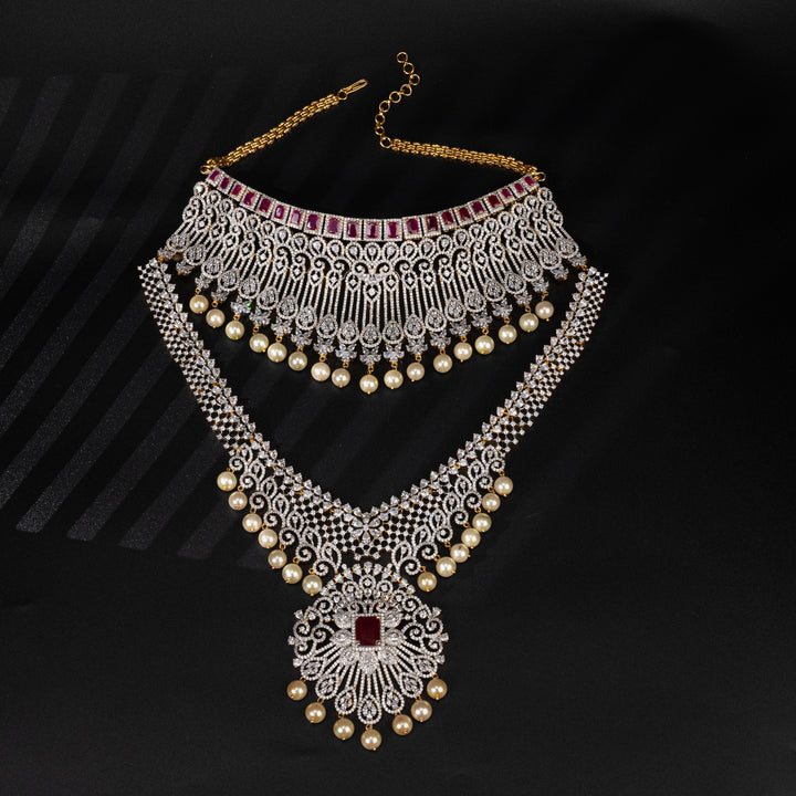 CZ Ruby Choker Set