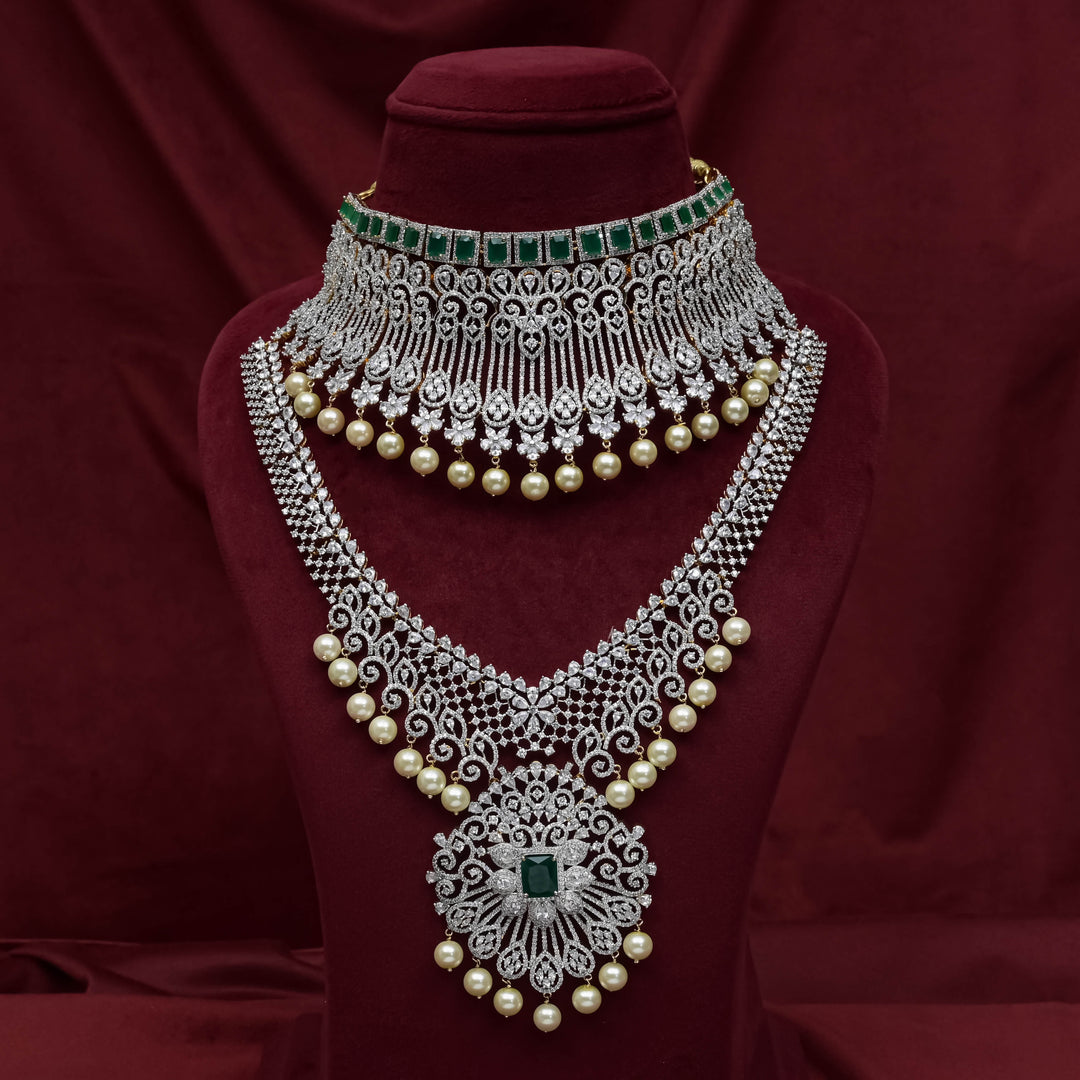 CZ Emerald Choker Set