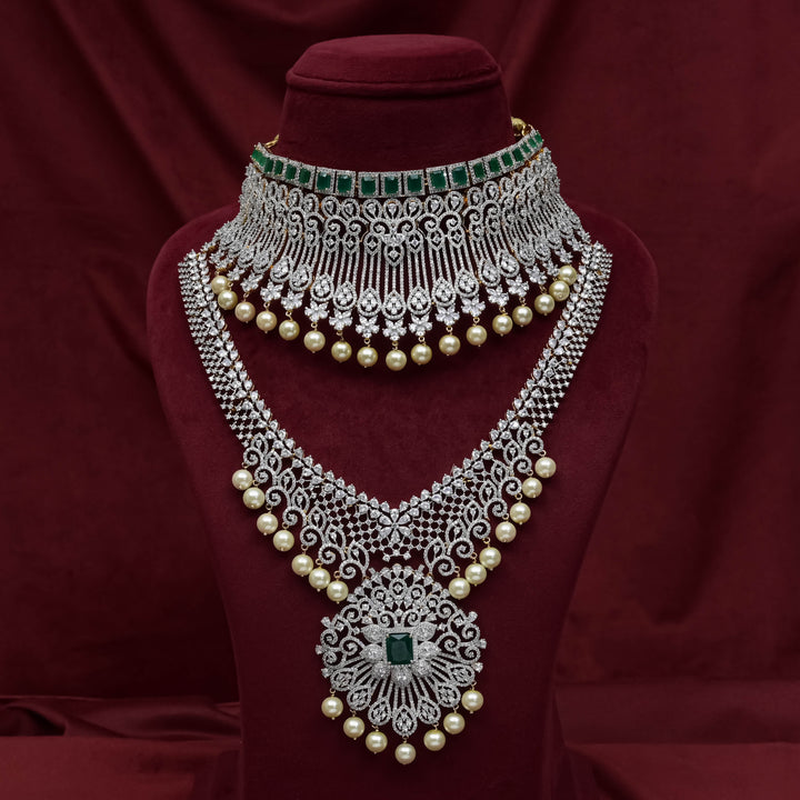 CZ Emerald Choker Set