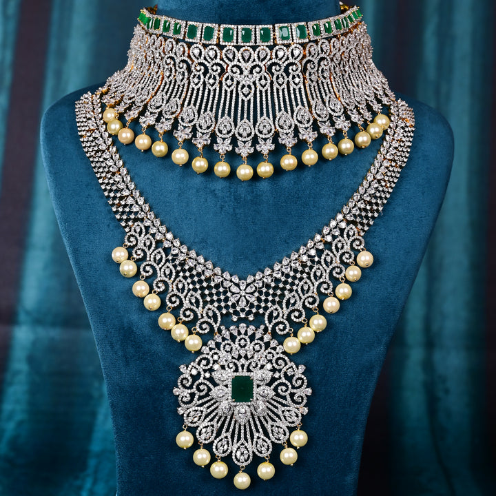CZ Emerald Choker Set