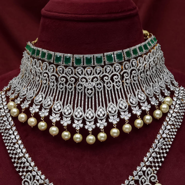 CZ Emerald Choker Set