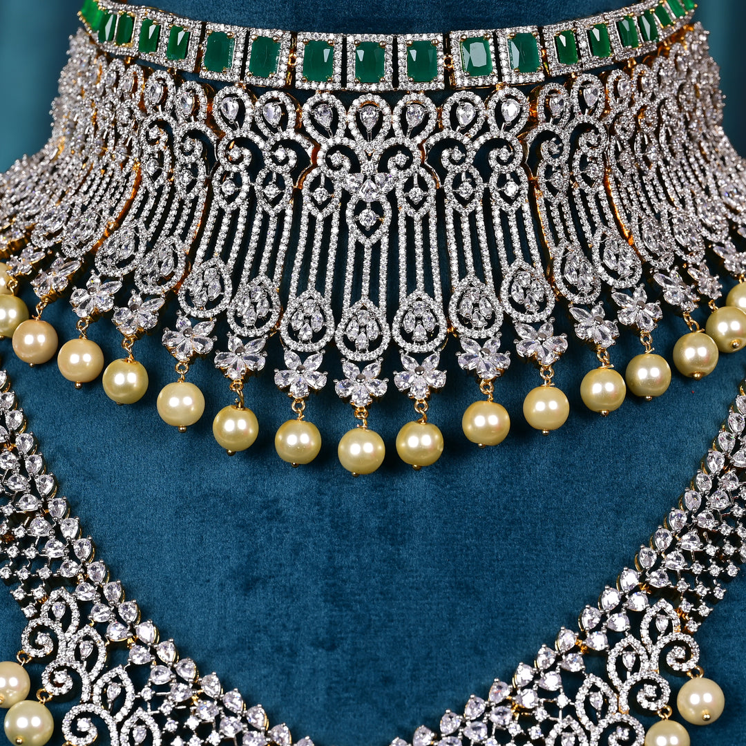 CZ Emerald Choker Set