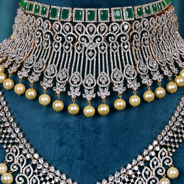 CZ Emerald Choker Set