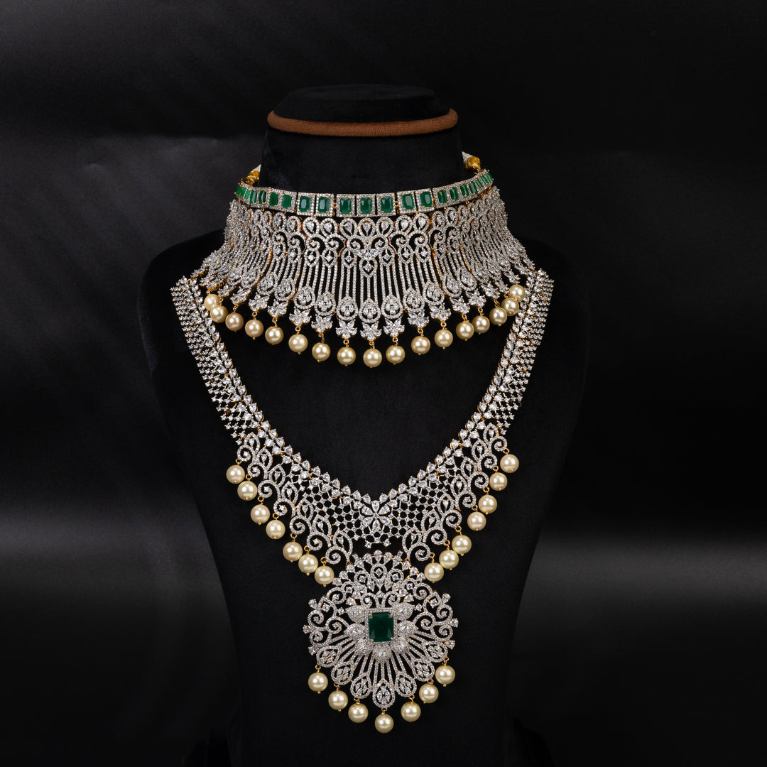 CZ Emerald Choker Set
