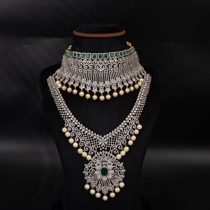 CZ Emerald Choker Set