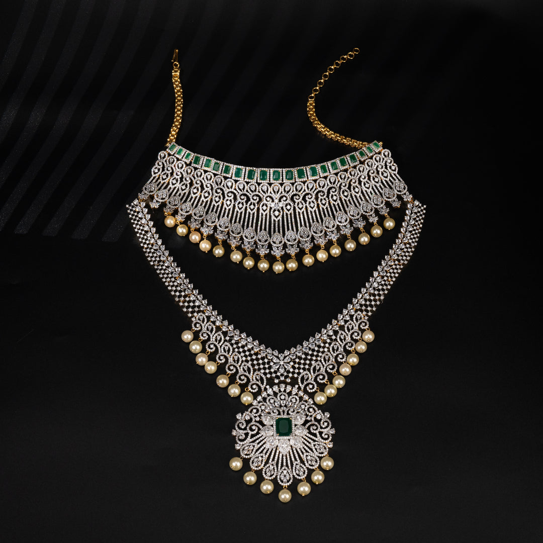 CZ Emerald Choker Set