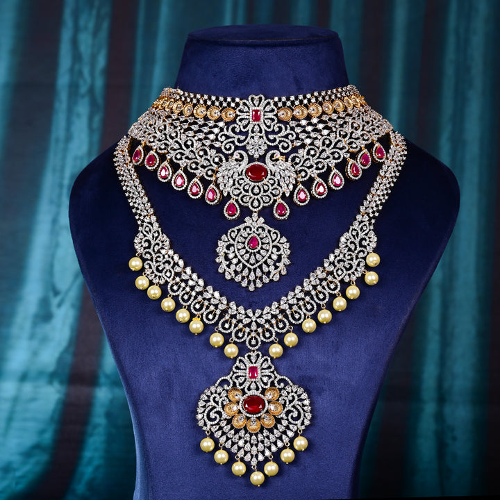 CZ Ruby Choker Set