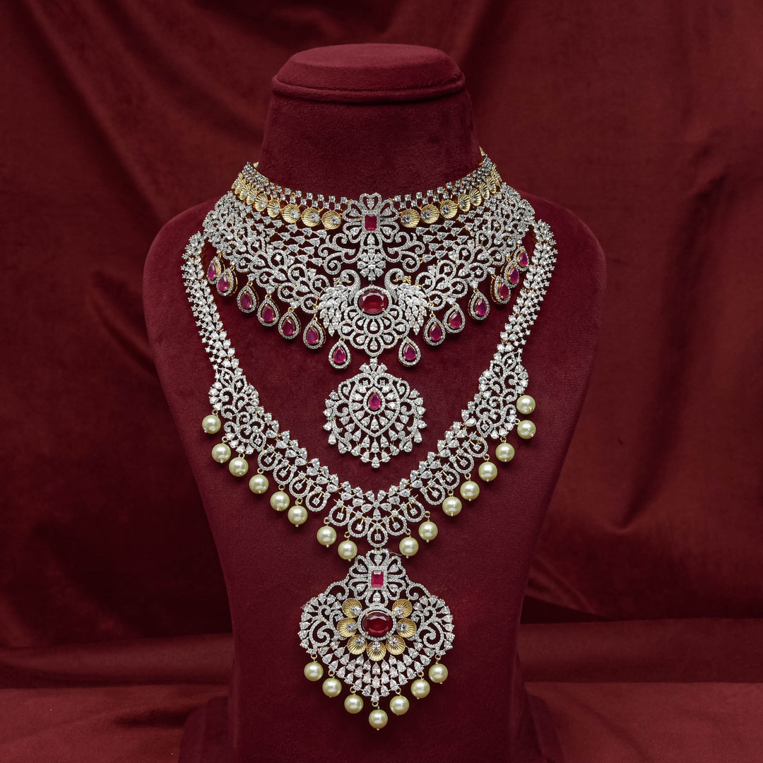 CZ Ruby Choker Set