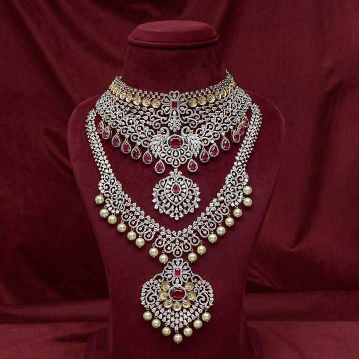 CZ Ruby Choker Set