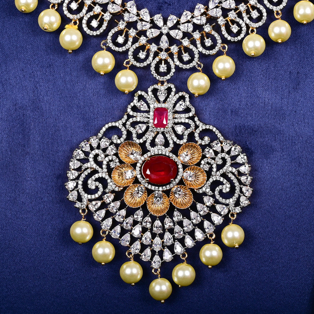 CZ Ruby Choker Set