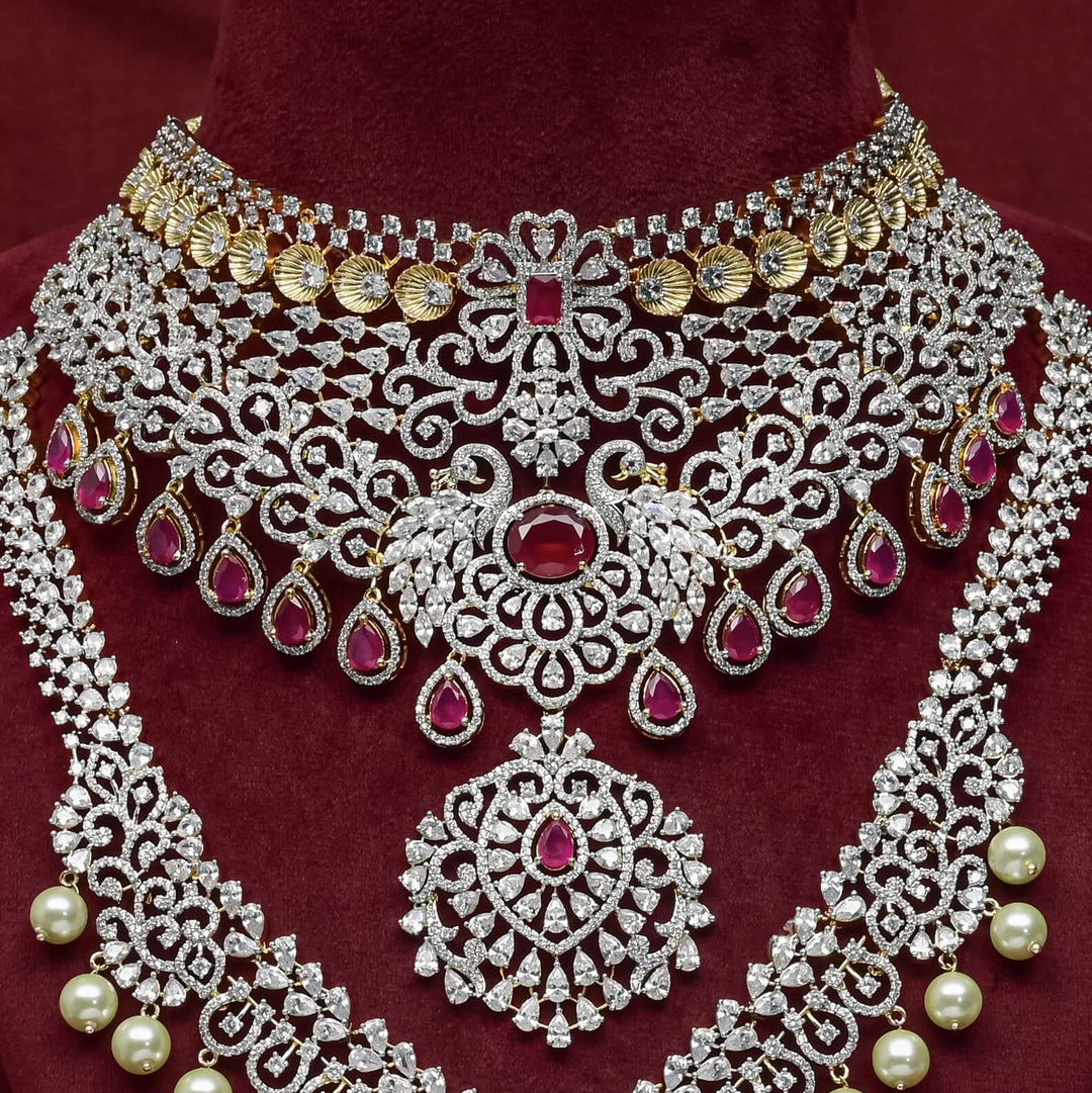CZ Ruby Choker Set