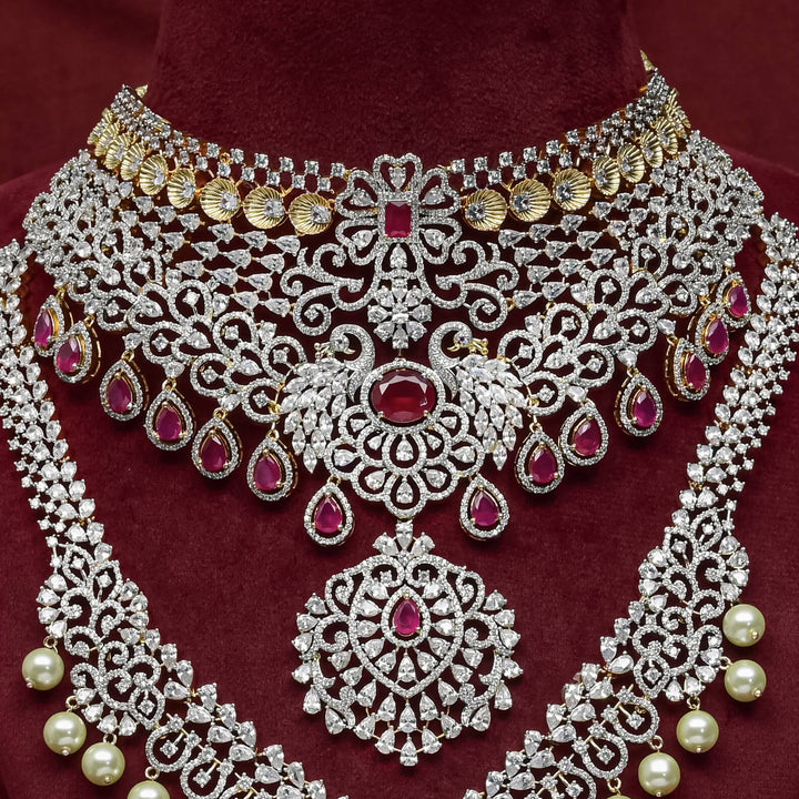 CZ Ruby Choker Set