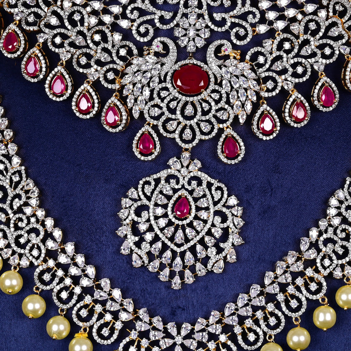 CZ Ruby Choker Set