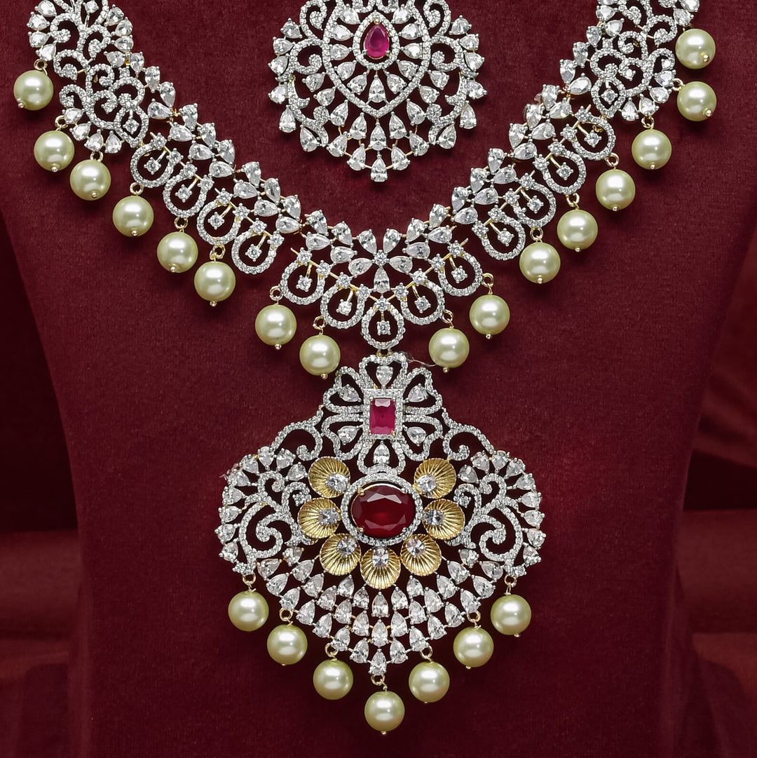 CZ Ruby Choker Set