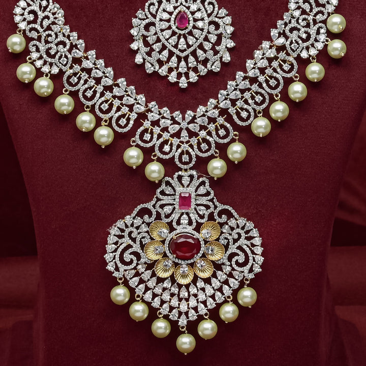 CZ Ruby Choker Set