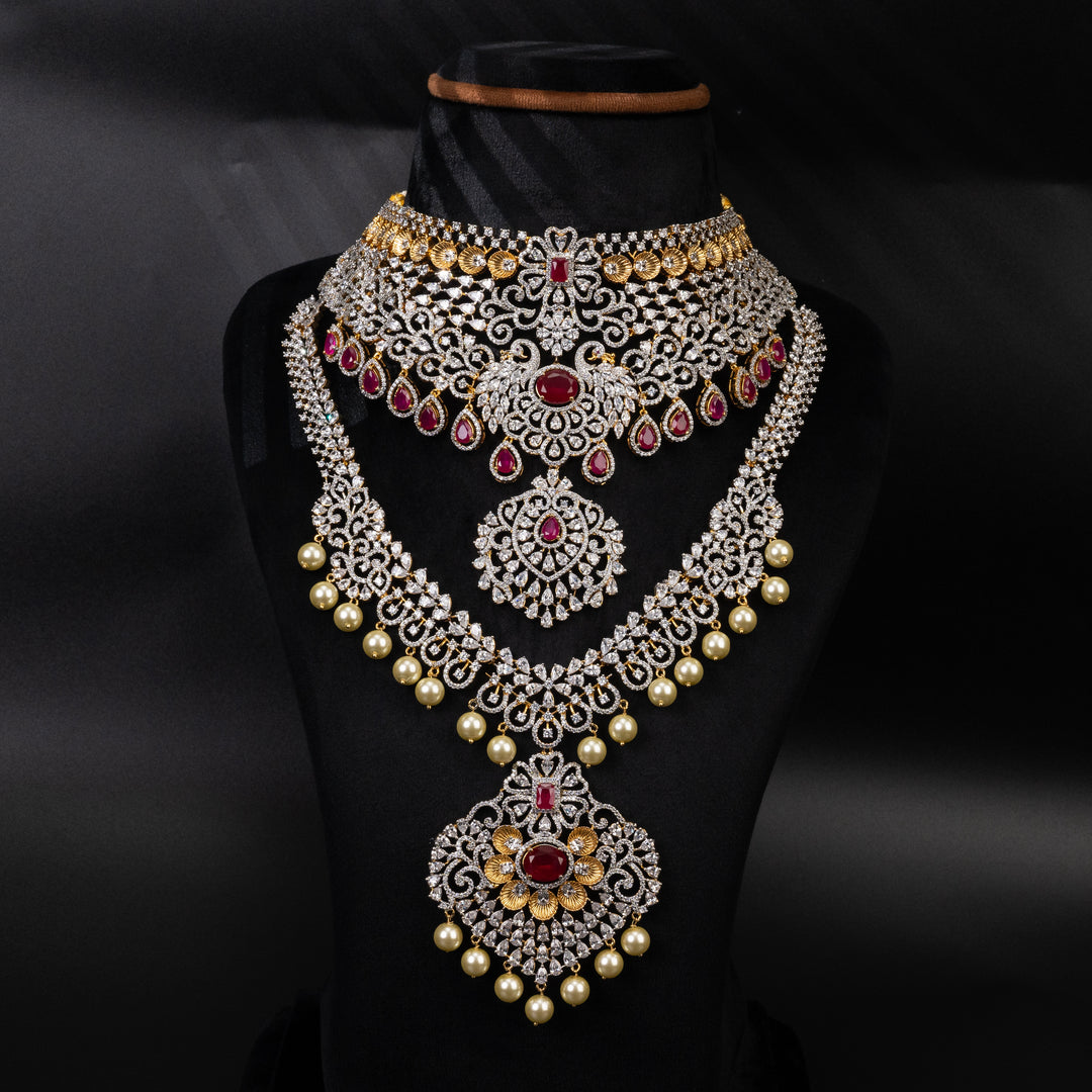 CZ Ruby Choker Set