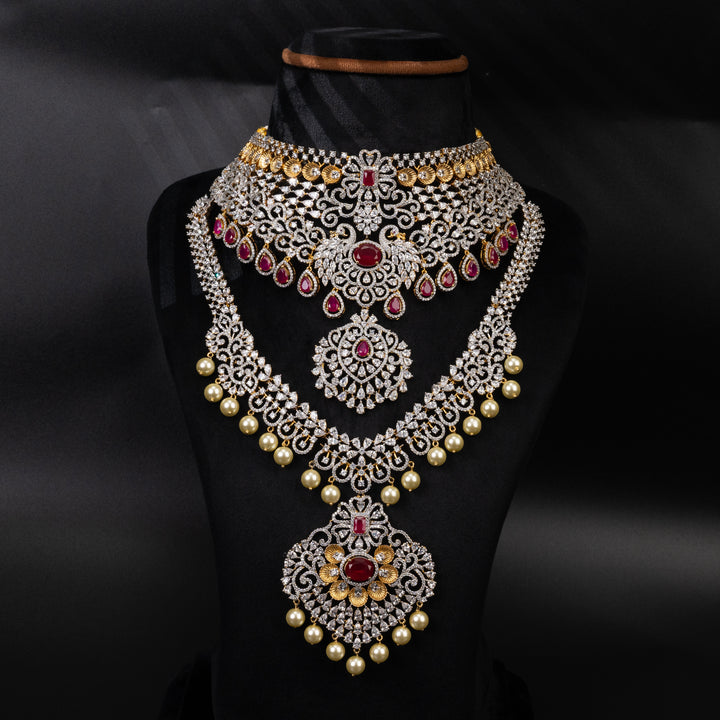 CZ Ruby Choker Set