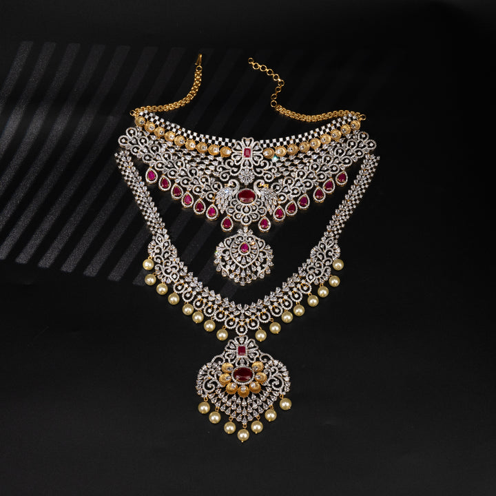 CZ Ruby Choker Set