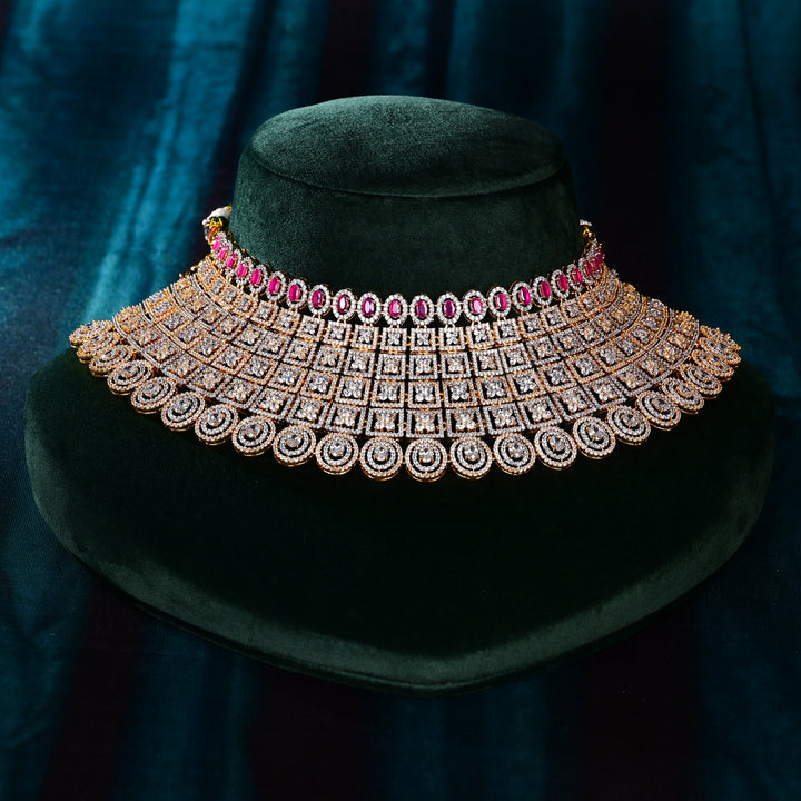 CZ Ruby Choker Set