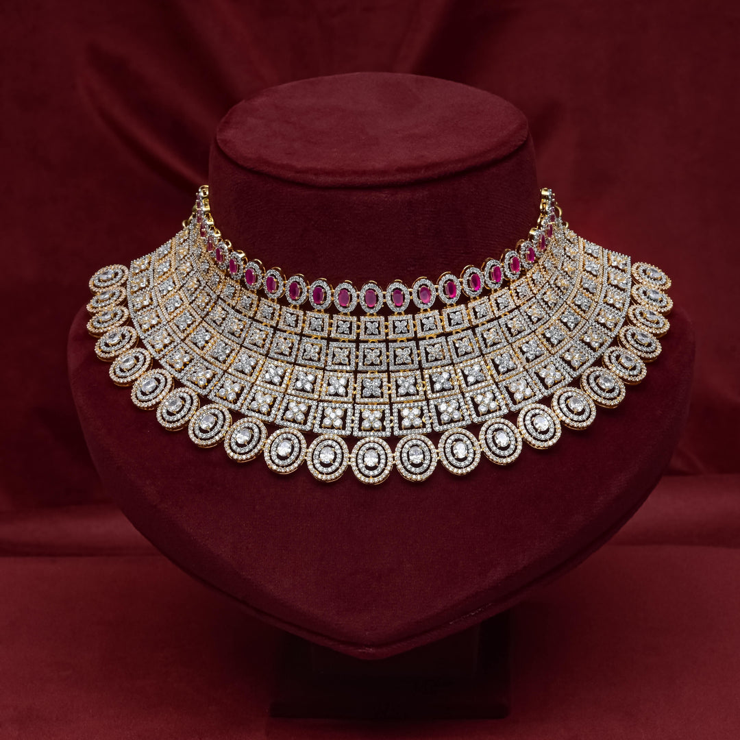 CZ Ruby Choker Set