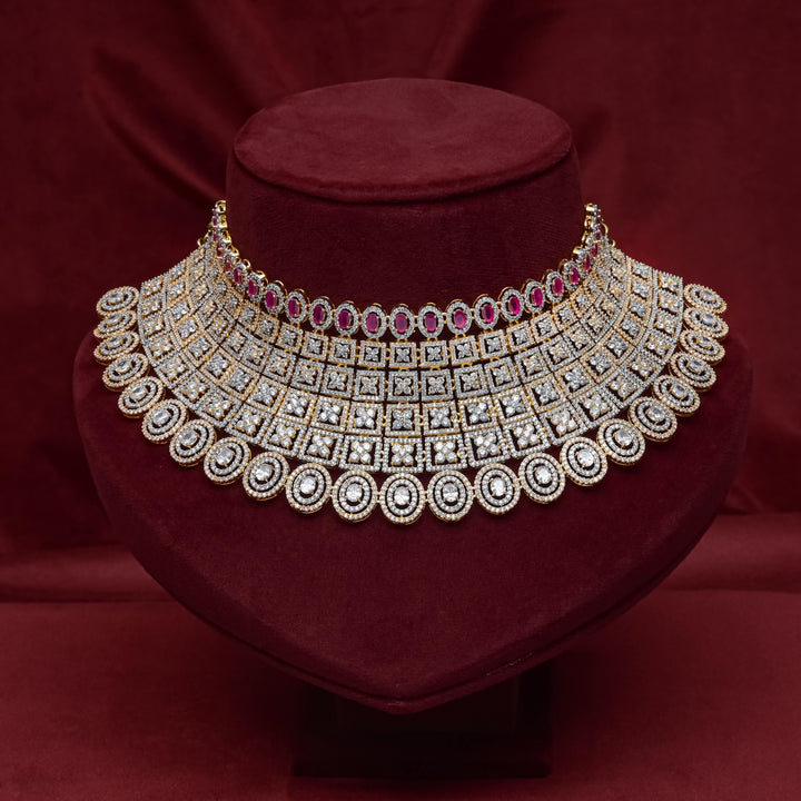 CZ Ruby Choker Set