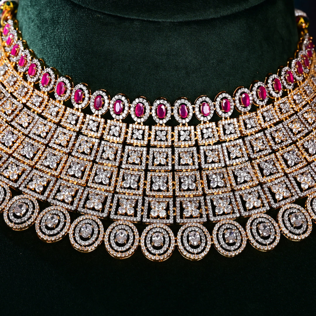 CZ Ruby Choker Set